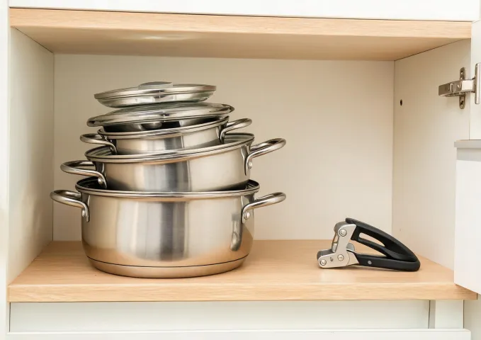 Stacked cookware storage