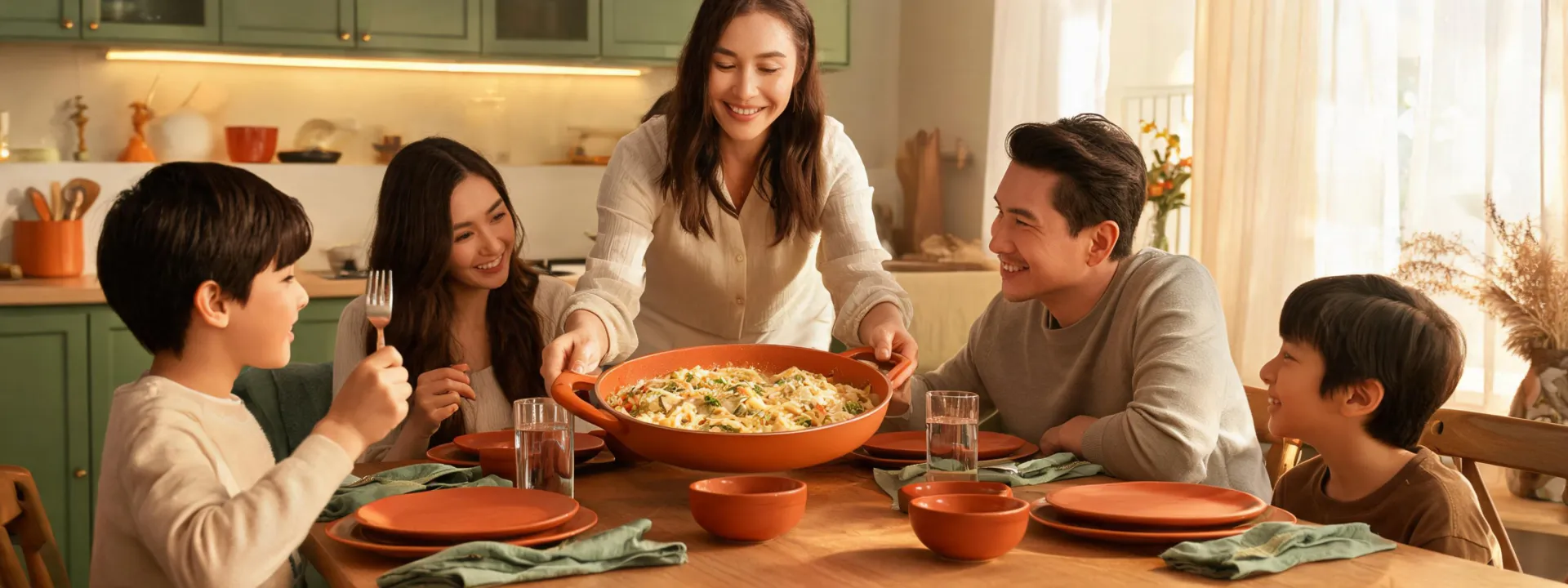 Carote cookware on a dinner table